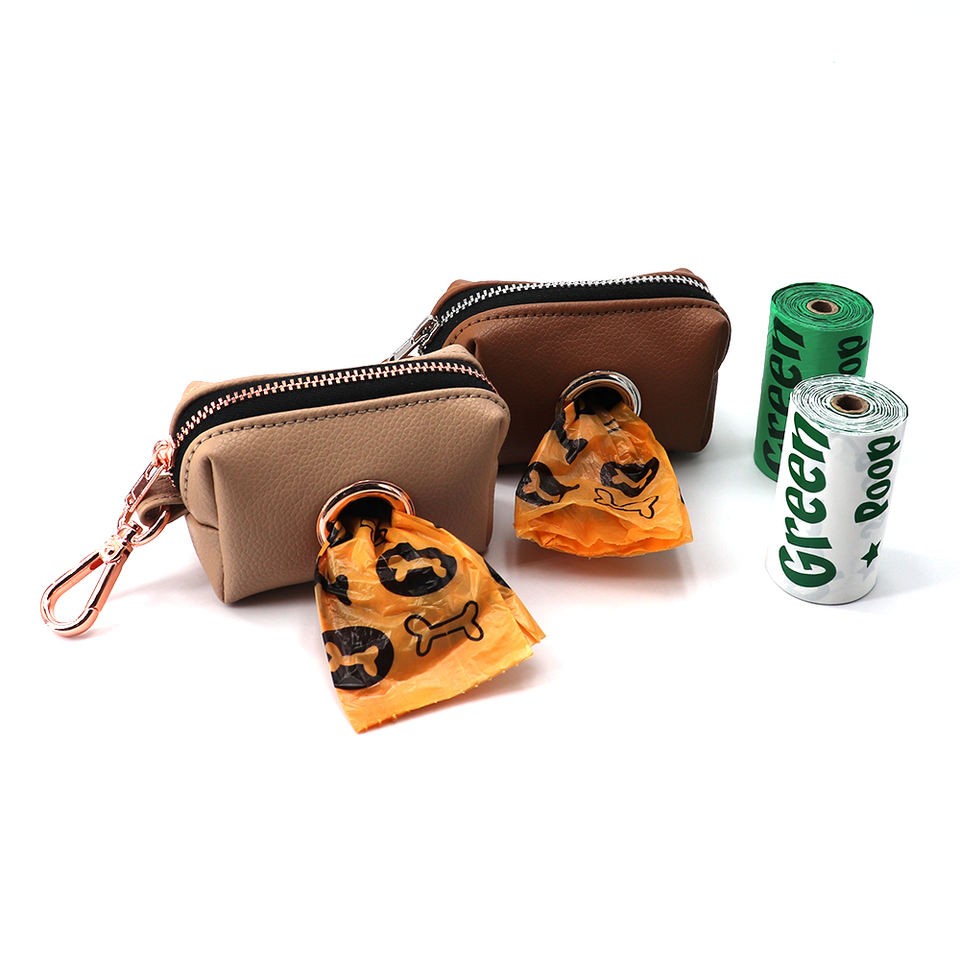 PU leather dog poop bags dog poop bag holders