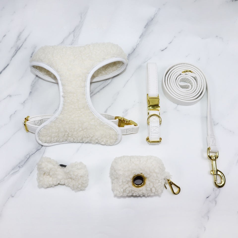 elegant dog harness set plush dog harness set