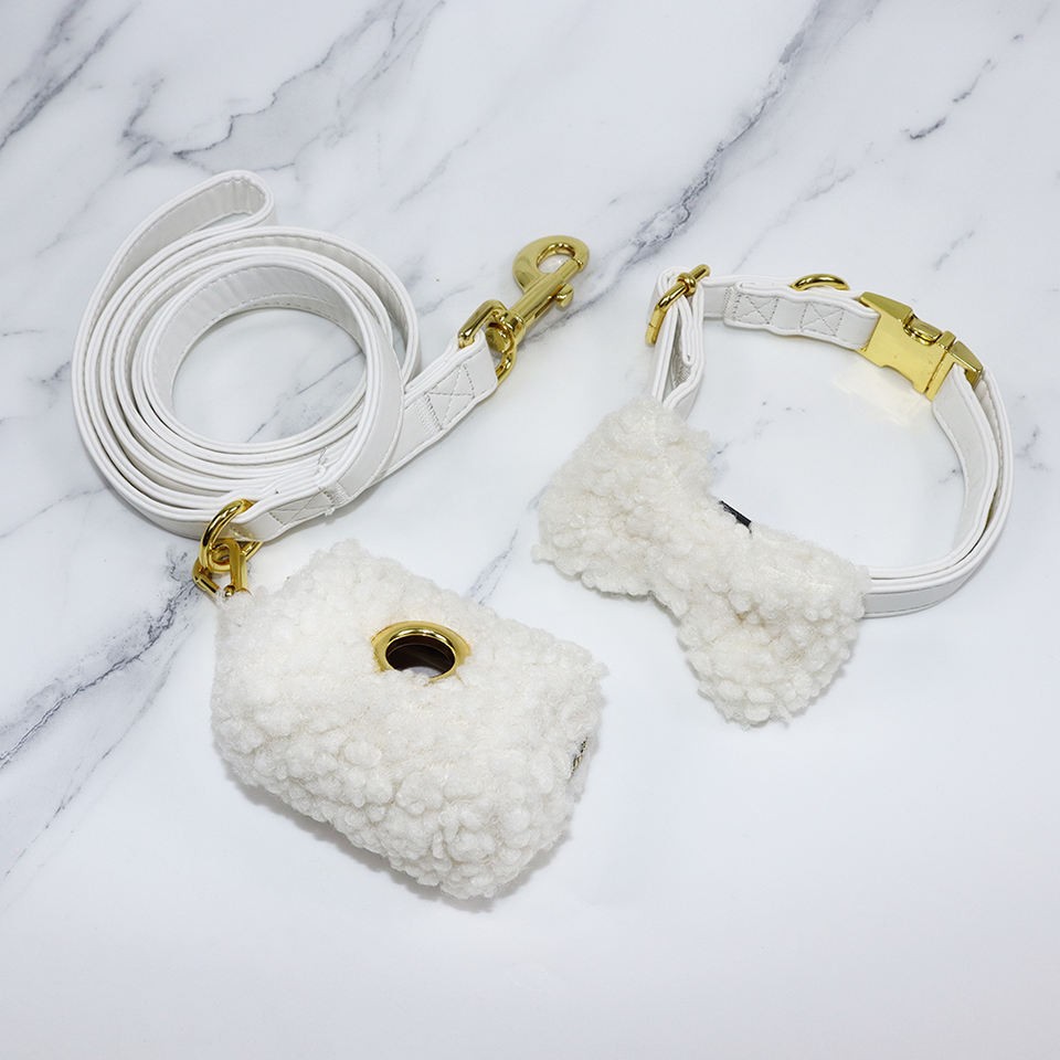 respendant dog garment set niveous dog collor leash bag